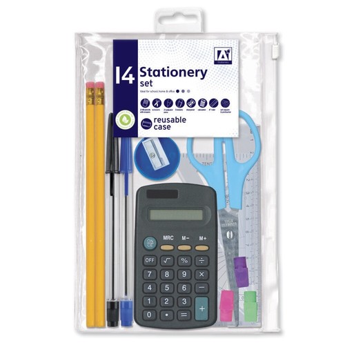 Exam stationery maths - exam, pens