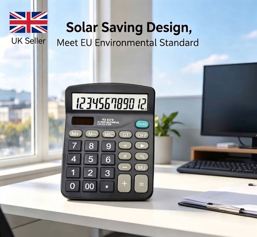 Large black desktop calculator - large,